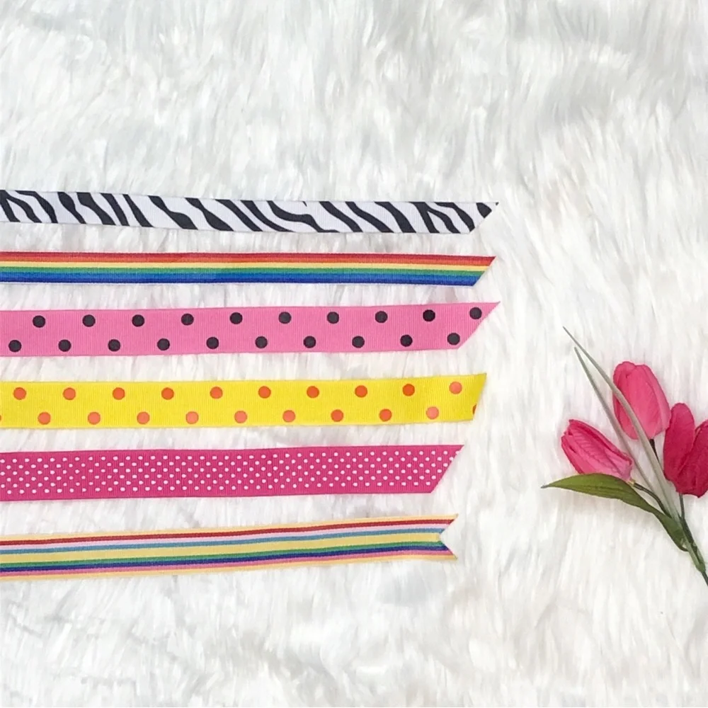 6 Assorted Hair Ribbon Variety of Colors - Bundle of Hair Accessories - Picture 2 of 7